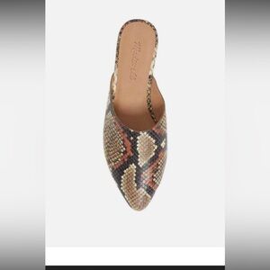 Madewell Snakeskin Pattern Mules - Brown and Tan